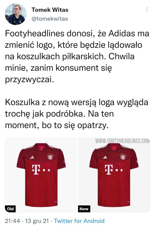 Adidas na koszulkach piłkarskich ZMIENIA LOGO!